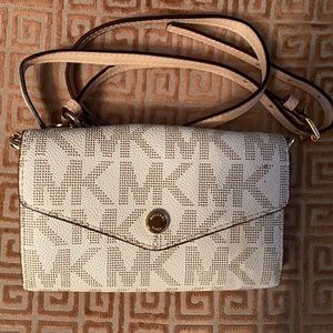 Michael Kors White Logo Small Crossbody Bag